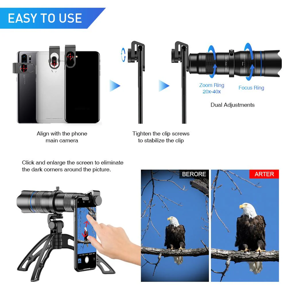 Classic 20-40X Zoom Smartphone Telephoto Lens Kit - Image 8