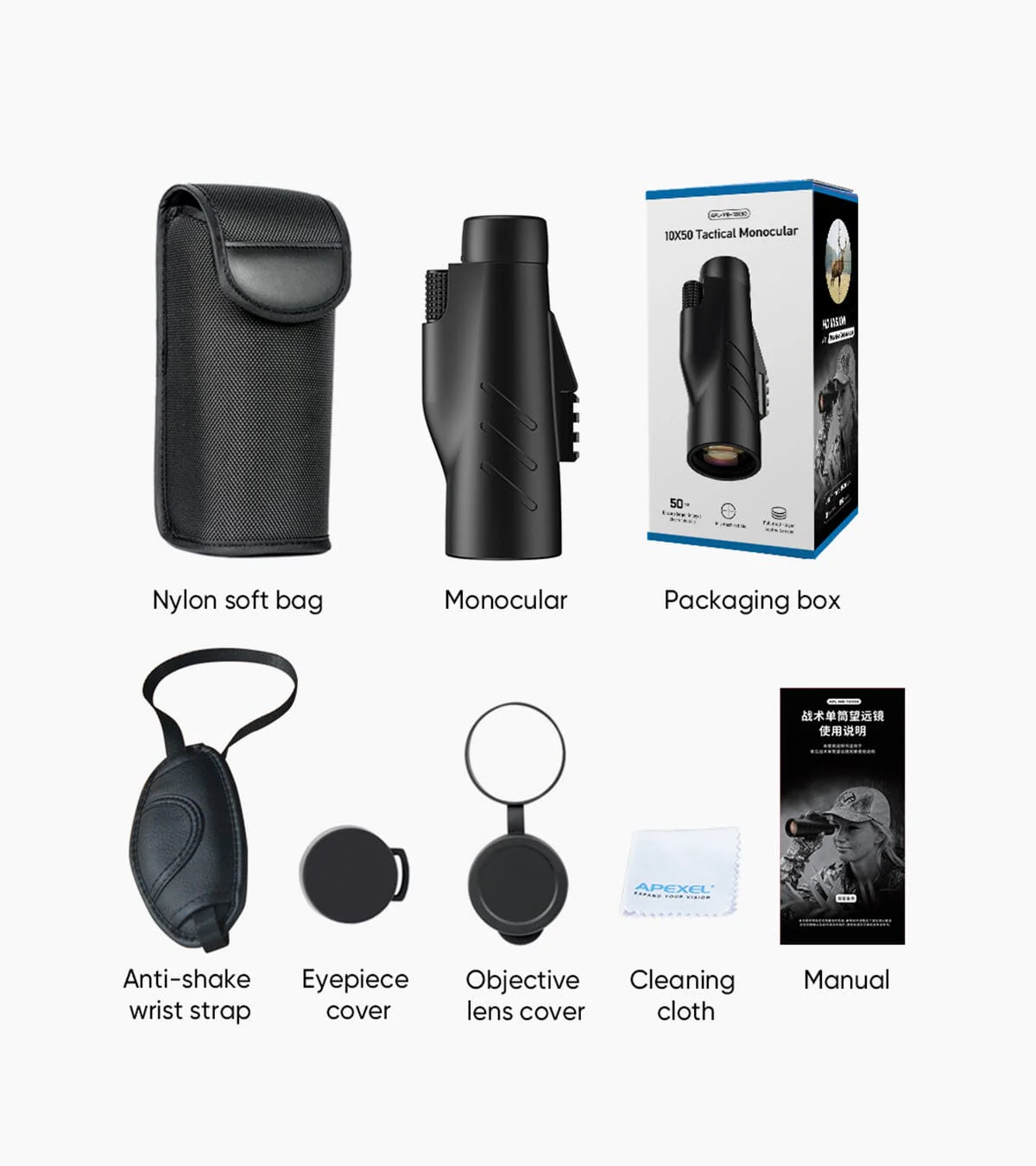 M8 10X50 HD Rangefinder Monocular - Image 8