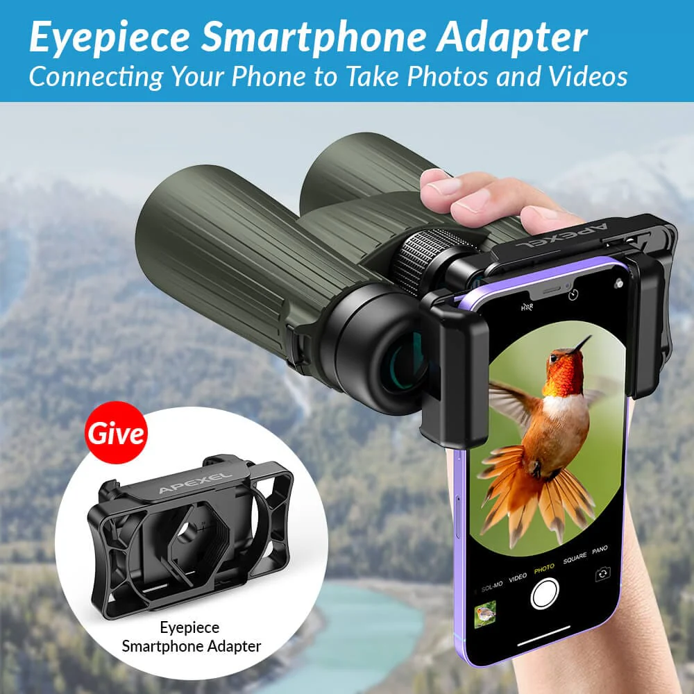BR001 High-Powered 12X50 Birdwatching Binoculars With Smartphone Adapter - Image 5